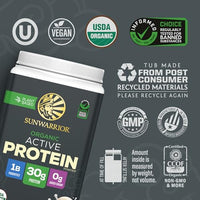 Thumbnail for Image 3 of Sunwarrior Organic Plant Based Protein Powder, Vegan, Vanilla, 20 Servings