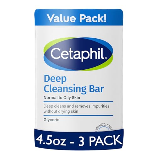 Image 1 of Default Title for the product Cetaphil Deep Cleansing Face & Body Bar Soap, Sensitive Skin Care, 3ct
