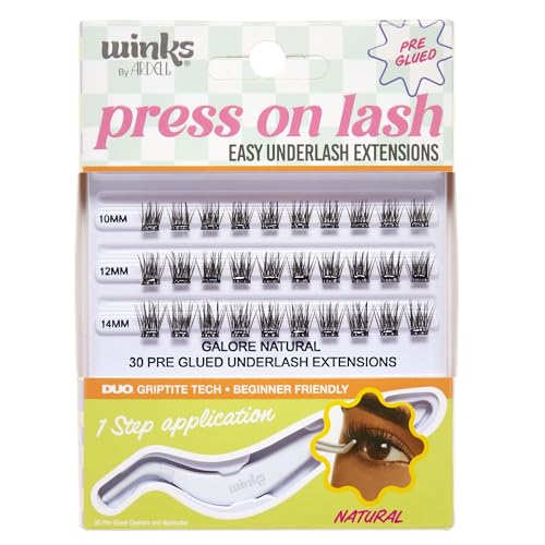 Image 1 of Default Title for the product Ardell Winks Press On Eyelash Extensions, DIY Lash Clusters, 30 Individual Lashes, Natural Look with Applicator, 1 Pack