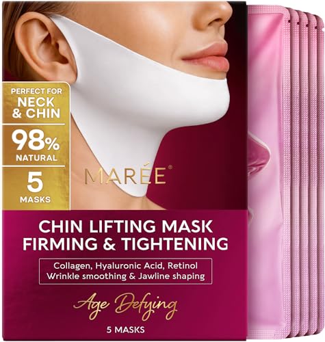 Image 1 of Default Title for the product MAREE Anti Aging V Line Lifting Mask - Neck & Chin Lifting Mask - 5 Ct