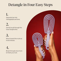 Thumbnail for Image 7 of Kitsch Flexi Flow Duo Detangler Brush, Hair Brushes For Women- Soft Violet