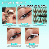 Thumbnail for Image 7 of AMZGIRL Brown Lash Clusters C Curl Manga Anime Lashes 10-18mm, Puppy