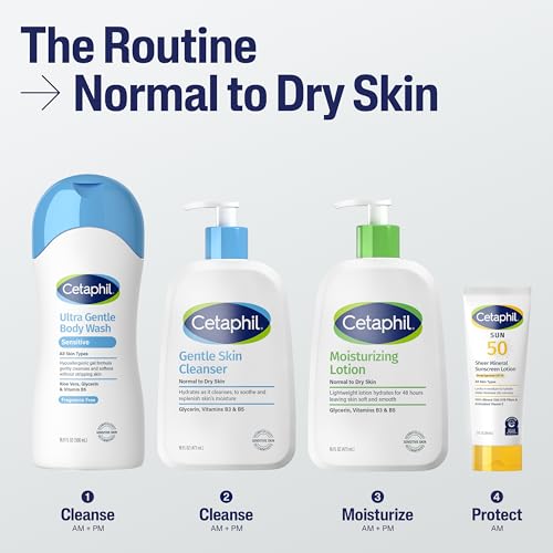 Image 6 of Cetaphil Moisturizing Face & Body Lotion, Sensitive Skin, 8oz, 3ct