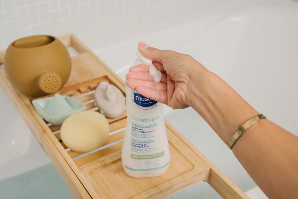 Image 8 of Mustela Stelatopia Eczema-Prone Skin Cleansing Gel - Baby Face & Body Wash