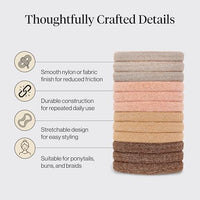 Thumbnail for Image 4 of Kitsch Elastic Hair Ties No Damage | Stretchable Hair Bands - Neutral 12pcs