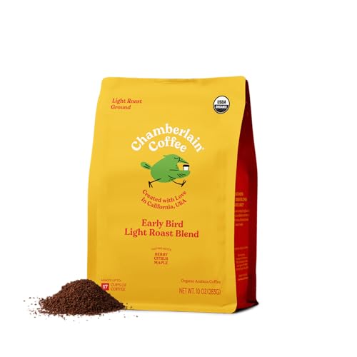 Image 1 of Default Title for the product Chamberlain Coffee Organic Ground Coffee - Light Roast, 10 Ounces