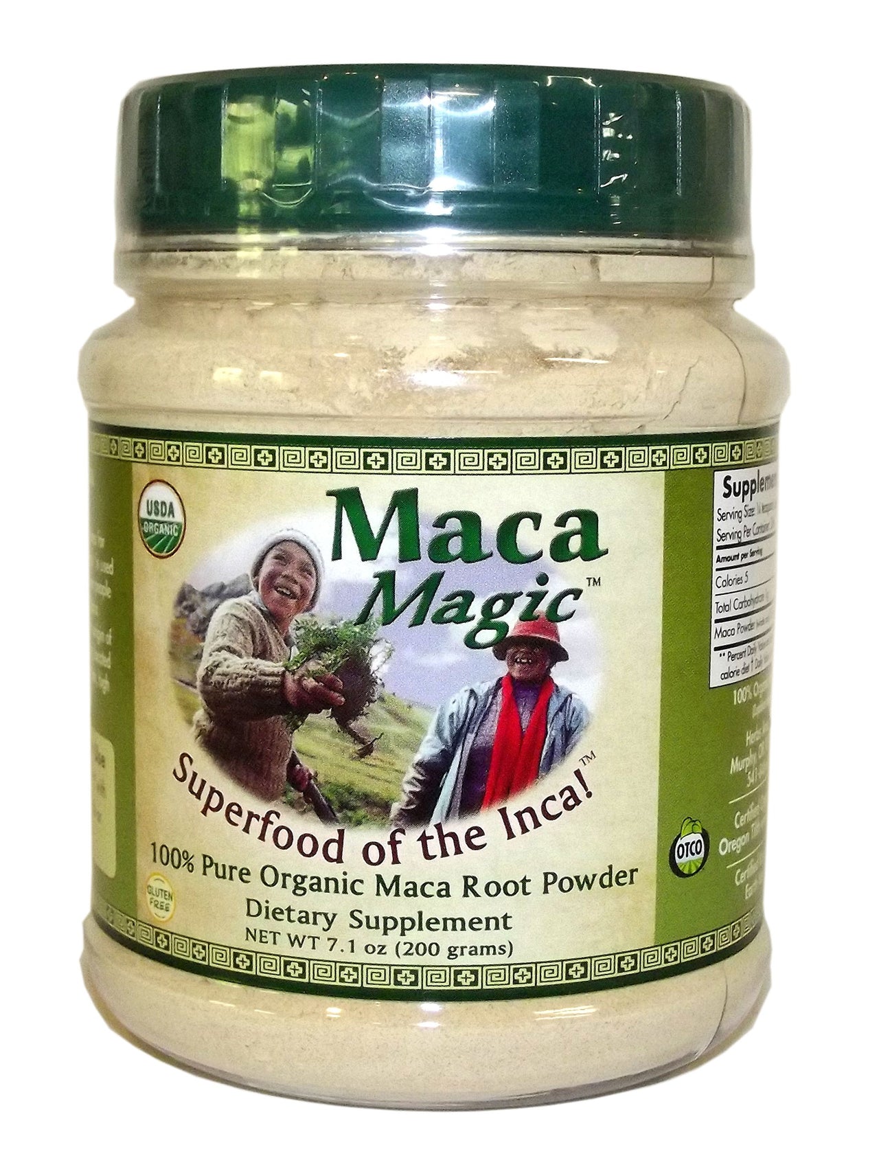 Maca Magic 100 Percent Pure USDA Organic Maca Root Powder in Wide Mouth Jar (7.1 OZ)