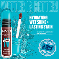 Thumbnail for NYX PROFESSIONAL MAKEUP Lip IV Hydrating Glossy Lip Stain, Long-Lasting, Tinted, Vegan Formula with 12 HR Hydration - Mocha Me Wet (Brown)