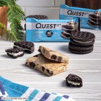 Thumbnail for Quest Nutrition Mini Cookies & Cream Protein Bars, 8g Protein, 1g Sugar, 2g Net Carbs, Gluten Free, 14 Count