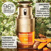 Thumbnail for Clarins Double Serum Eye | Anti-Aging Eye Treatment | Visibly Smoothes, Firms, Hydrates and Revitalizes For More Youthful-Looking Eyes In Just 7 Days* | 13 Plant Extracts, Including Turmeric | 0.6 Oz