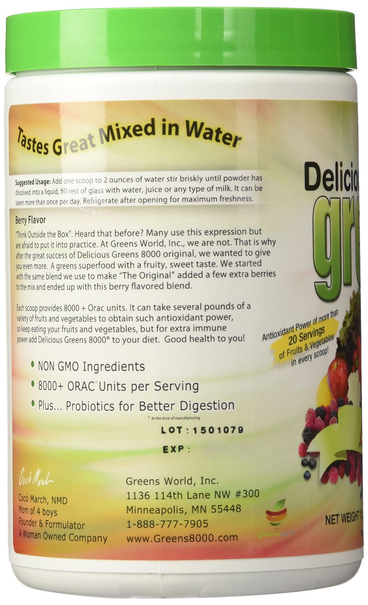 Greens World Delicious Greens 8000 Berry - 10.6 oz