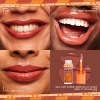 Thumbnail for NYX PROFESSIONAL MAKEUP Duck Plump High Pigment Lip Gloss, Lip Plumper Gloss with Spicy Ginger - Brown Of Applause