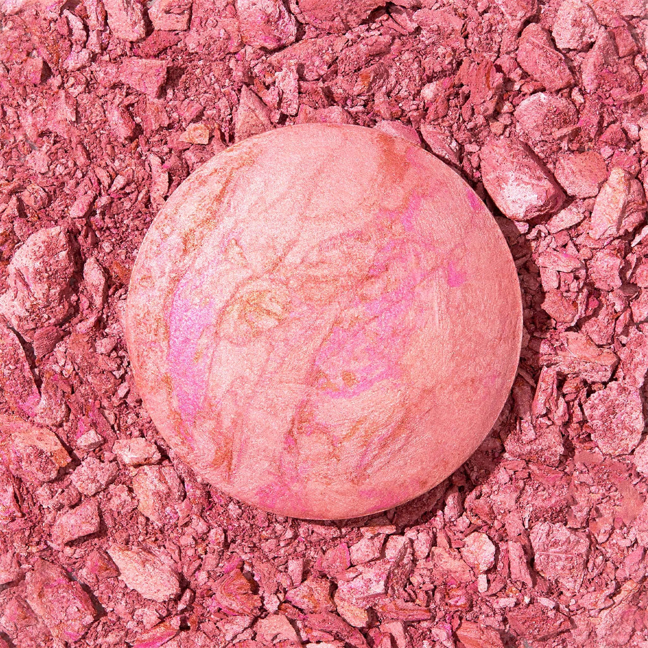 LAURA GELLER NEW YORK Baked Blush-n-Brighten Marbleized Blush + Angled Brush (02 Pink Buttercream, 47mm)
