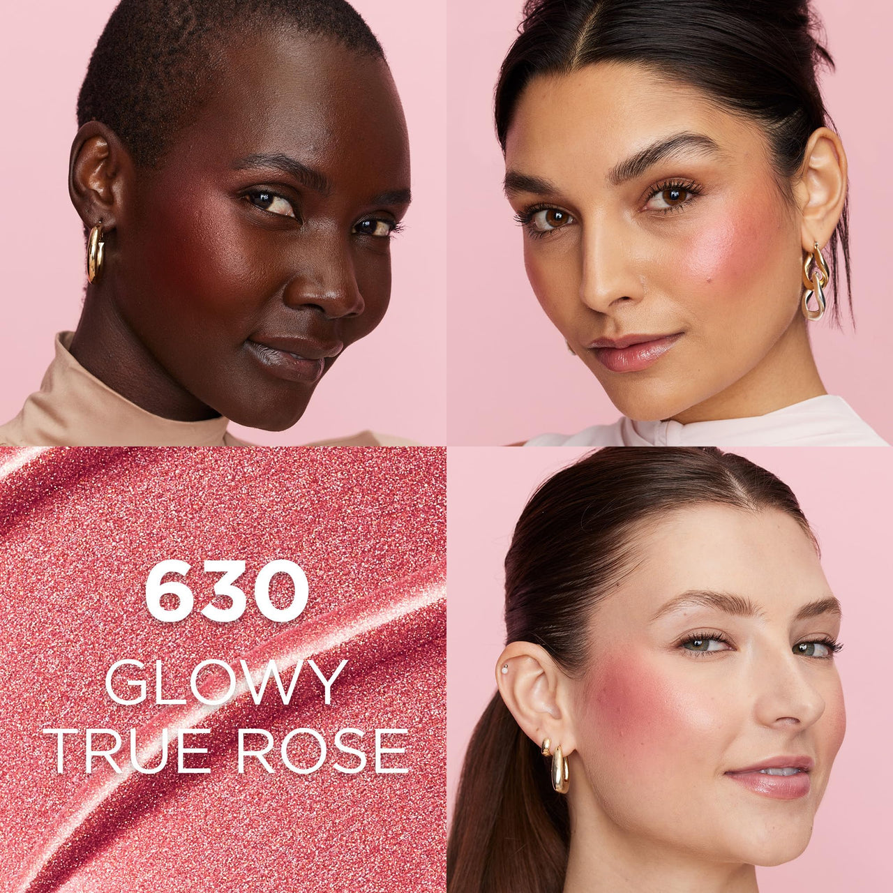 L'Oreal Paris Cosmetics L'Oreal Paris True Match Lumi Le Liquid Blush, Intense Lightweight Blush Formula With Liquid Pigments, Glowy True Rose, 0.33 Fl Oz