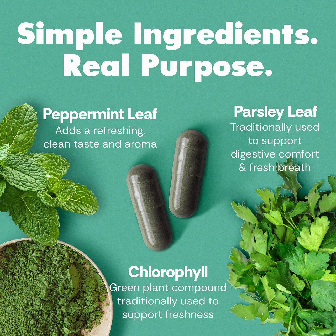 Her Fantasy Box | Body Magic | Chlorophyll Capsules – Vegan Detox & Digestion Support, Gut & Skin Health, Natural Energy Booster – 30 Capsules (200 mg)