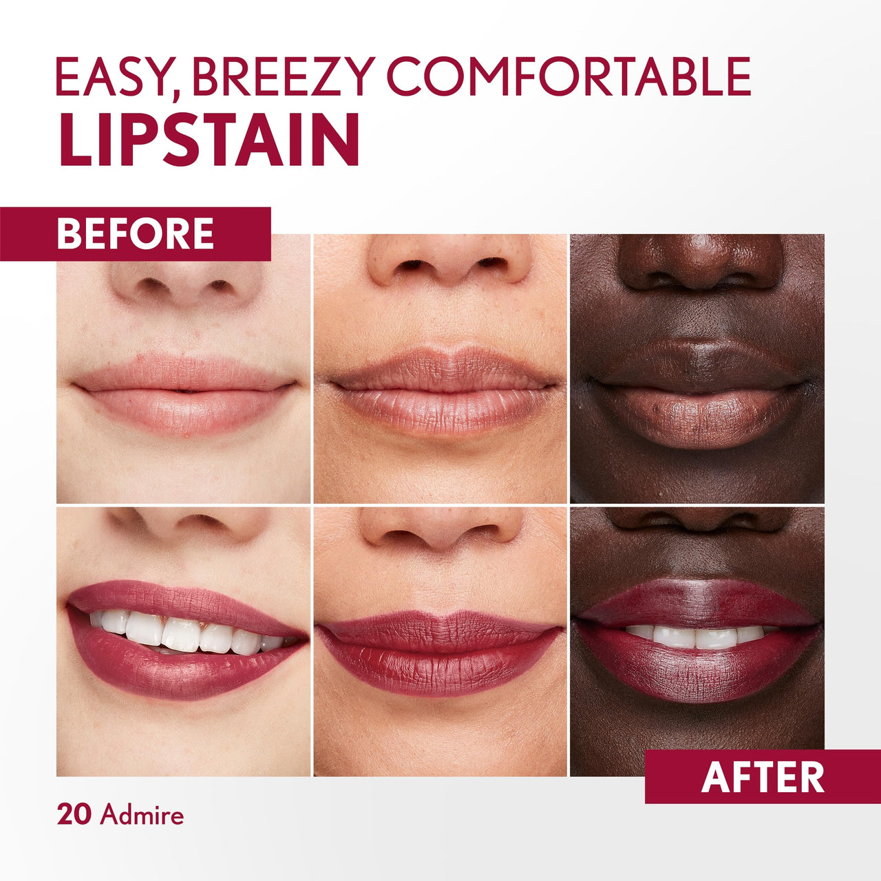 COVERGIRL Outlast, 20 Admire, Lipstain, Smooth Application, Precise Pen-Like Tip, Transfer-Proof, Satin Stained Finish, Vegan Formula, 0.06oz