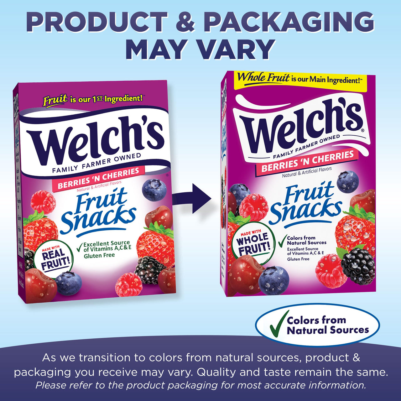 Welch's Fruit Snacks, Berries 'N Cherries Snack Box, Gluten Free, 0.8oz Snack Packs (Pack of 40)