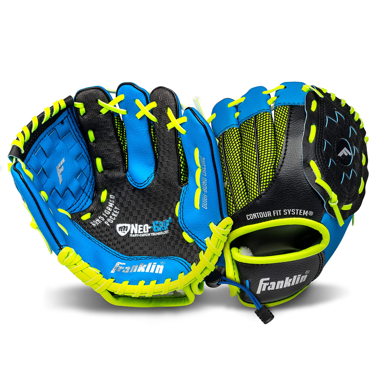 Franklin Sports Neo-Grip Teeball Gloves, Blue, Right Hand Throw