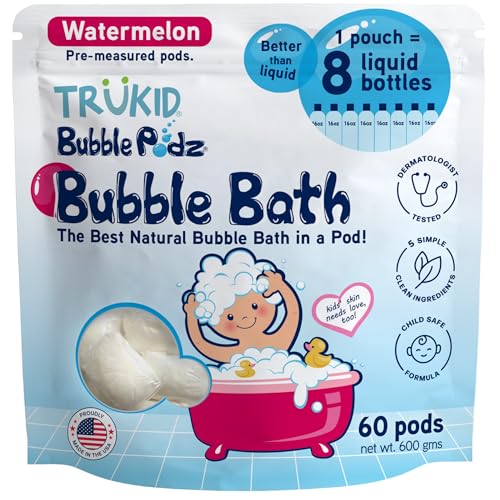 Image 22 of Watermelon / 60 Count (Pack of 1) for the product TruKid Bubble Podz Bubble Bath for Kids, Toddlers, & Babies