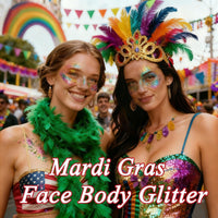 Thumbnail for AROIC 14 Colors Body Glitter, St Patricks Day Face & Hair Glitter Gel Set, Eye Shimmer for Women Glow in the Dark Rave Accessories Party Supplies, Face Paint Hair/Cheek/Eyelid Sparkle Makeup-18ml/Tube