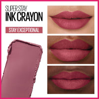 Thumbnail for Maybelline Super Stay Ink Crayon Lipstick Makeup, Precision Tip Matte Lip Crayon with Built-in Sharpener, Longwear Up To 8Hrs, Stay Exceptional, Purple Beige, 1 Count