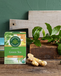 Thumbnail for Traditional Medicinals Organic Green Tea Ginger Herbal Tea, Promotes Healthy Digestion, (Pack of 1) - 16 Tea Bags