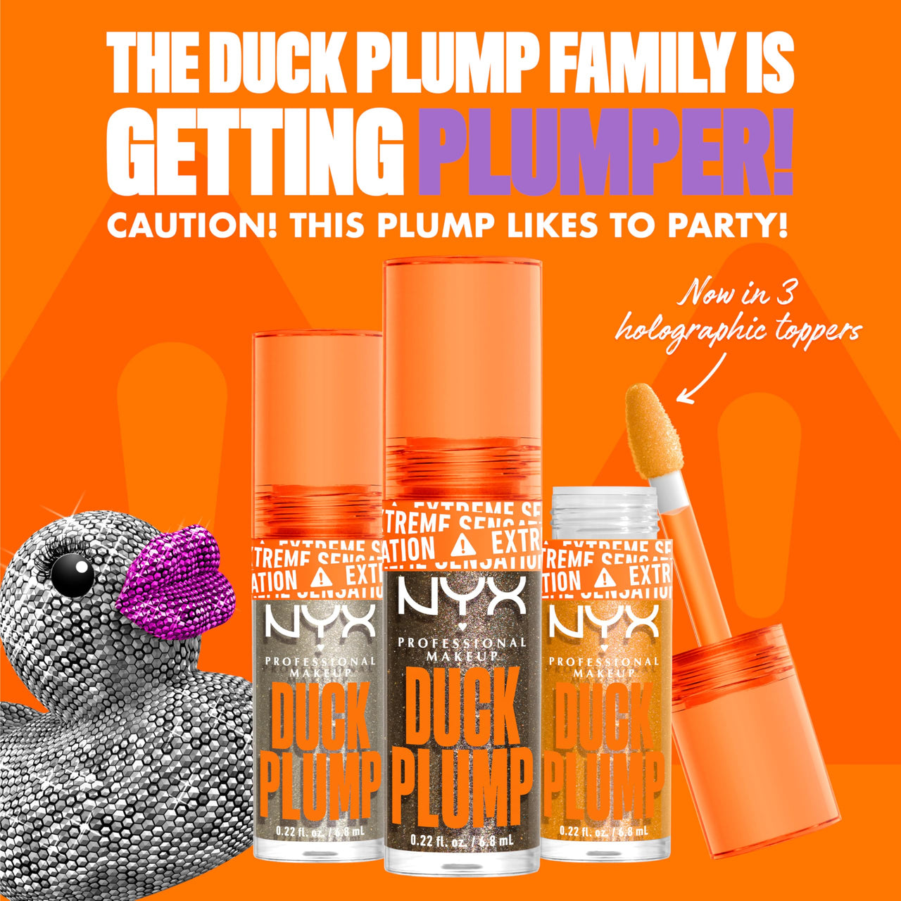 NYX PROFESSIONAL MAKEUP Duck Plump High Pigment Lip Gloss, Lip Plumper Gloss with Spicy Ginger - Flippin Slime