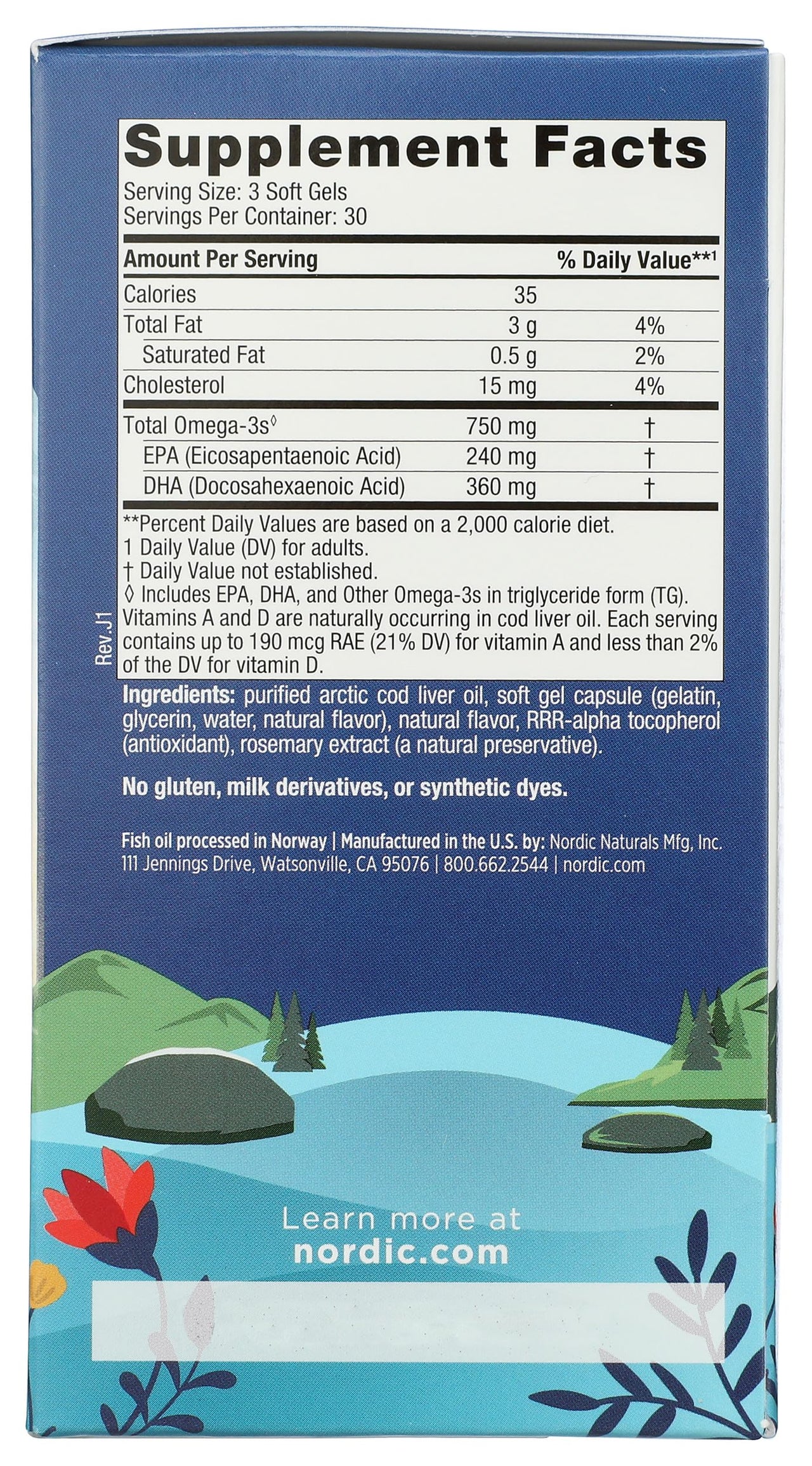 Nordic Naturals, Cod Liver Oil Arctic Lemon 1000mg, 90 Softgels