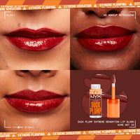 Thumbnail for NYX PROFESSIONAL MAKEUP Duck Plump High Pigment Plumping Lip Gloss with Spicy Ginger, Vegan Lip Makeup - Wine Not ( Reddish Brown)
