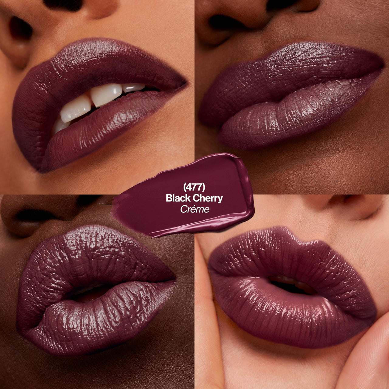 Revlon Super Lustrous Lipstick, Creamy Formula For Soft, Fuller-Looking Lips, Moisturized Feel, 477 Black Cherry, 0.15 oz
