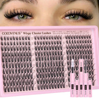 Thumbnail for Goddvenus Lash Clusters Kit Wispy Eyelash Clusters Lashes Natural DIY Lash Extension Kit 10-16mm Cluster Eyelash Extensions Kit 300pcs C Curl Individual Lashes Cluster Eyelash (No Tweezers)