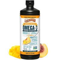 Thumbnail for Image 1 of Default Title for the product Barlean's Mango Peach Omega-3 Fish Oil, Vitamin D, 32oz
