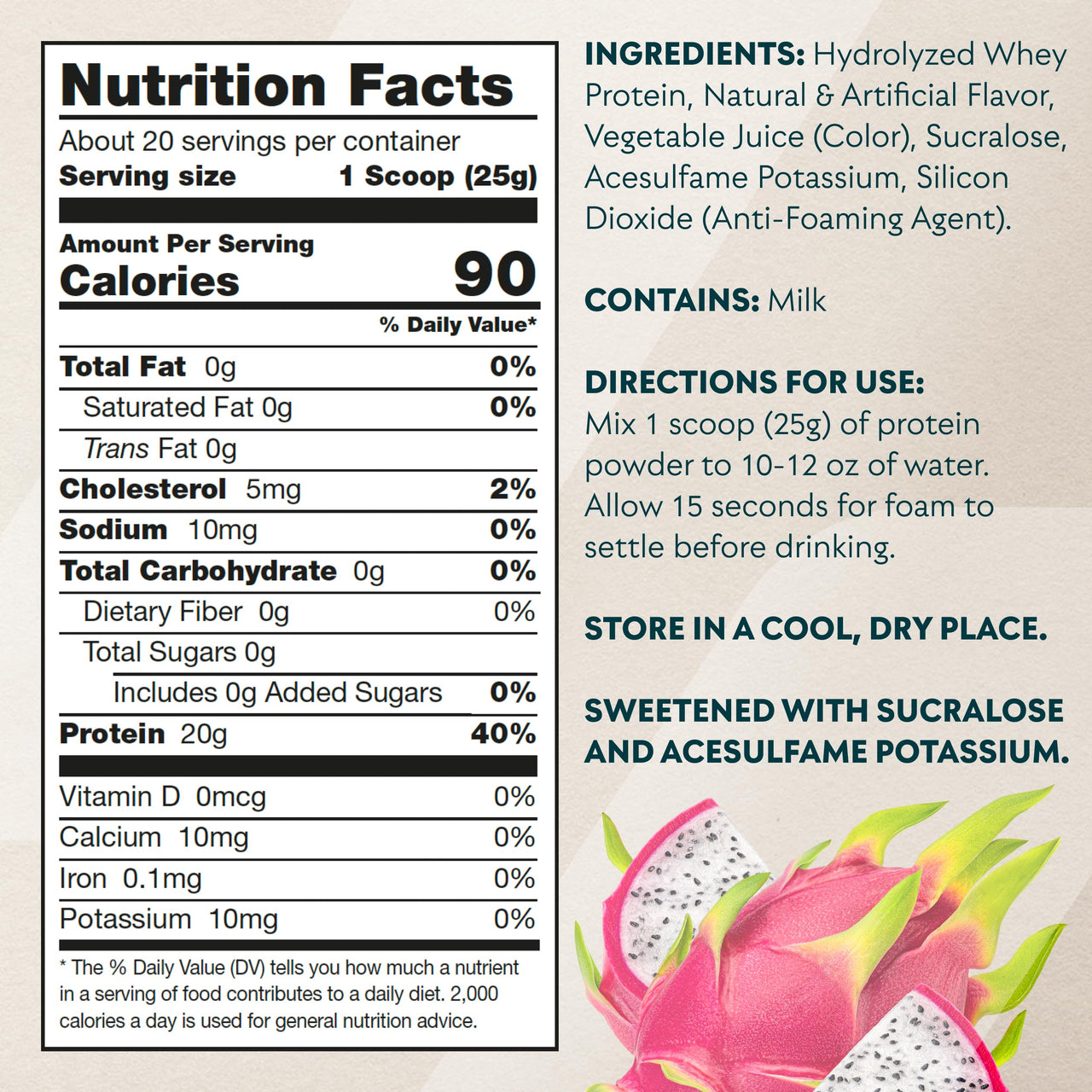 Myprotein Clear Whey Isolate Protein Powder, 20 Servings (1.1lbs) Tropical Dragonfruit, 20g Protein per Serving, Naturally Flavored Drink Mix, Daily Protein Intake for Superior Performance