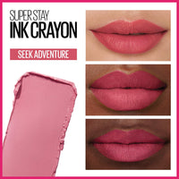 Thumbnail for Maybelline Super Stay Ink Crayon Lipstick Makeup, Precision Tip Matte Lip Crayon with Built-in Sharpener, Longwear Up To 8Hrs, Seek Adventure, Warm Pink, 1 Count