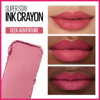 Thumbnail for Maybelline Super Stay Ink Crayon Lipstick Makeup, Precision Tip Matte Lip Crayon with Built-in Sharpener, Longwear Up To 8Hrs, Seek Adventure, Warm Pink, 1 Count
