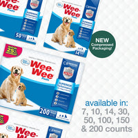 Thumbnail for Four Paws Wee-Wee Superior Performance Unscented Pee Pads for Dogs & Puppies, Quilted Leak-Proof Dog Housebreaking Potty Training Floor Protection, 22
