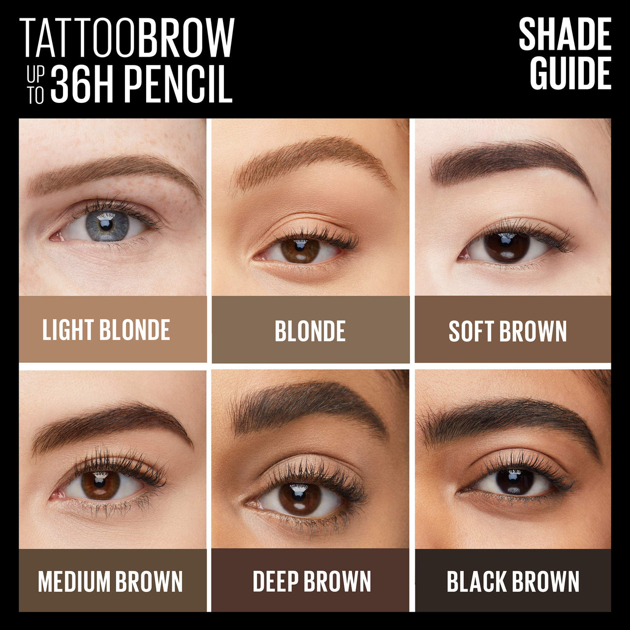 Maybelline TattooStudio Waterproof Eyebrow Pencil, Sharpenable, Longwear, Long Lasting, Pigmented Eyebrow Pencil for Defined Brows, Light Blonde, 1 Count