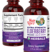 Thumbnail for MaryRuth Organics Elderberry Syrup Extra Strength, USDA Organic Elderberry, Sugar Free Adults & Kids Immune Support Supplement for Ages 1+, Clean Label Project Verified®, Vegan, Gluten Free, 2 Fl Oz