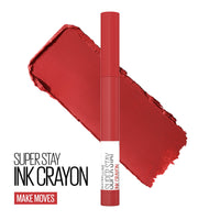 Thumbnail for Maybelline Super Stay Ink Crayon Lipstick Makeup, Precision Tip Matte Lip Crayon with Built-in Sharpener, Longwear Up To 8Hrs, Make Moves, Red Nude, 1 Count