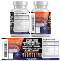 Thumbnail for Clean Nutraceuticals Glucosamine 1500mg Chondroitin 1200mg MSM with Turmeric Curcumin, Collagen, Hyaluronic Acid, Omega 3 – Joint Health Supplement for Men & Women – Joint Complex – 120 Count