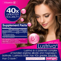 Thumbnail for InstaRelief® Hair Growth with Lustriva® - Clinically Shown to Grow Thicker, Healthier Hair in 3 Weeks, Reduce Wrinkles and Fine Lines, with Biotin, Silicon, and Arginine, 60 Tablets