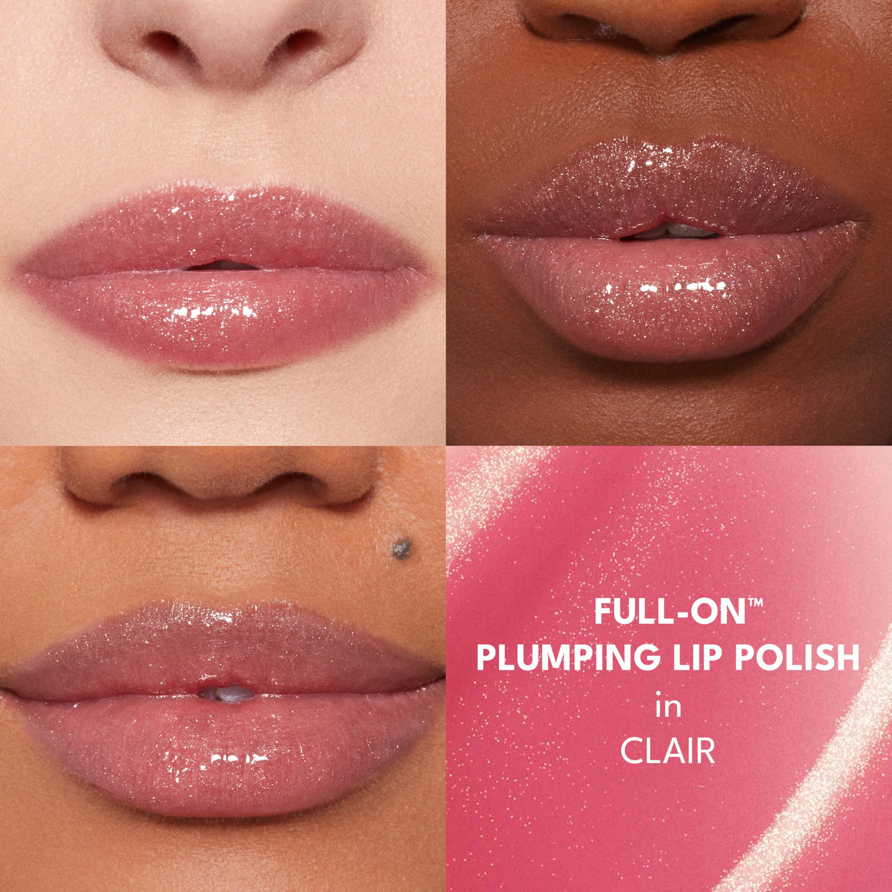 Buxom Full-On Plumping Lip Polish, Tinted Lip Plumper Gloss with Peptides & Vitamin E, High-Shine Lip Gloss that Nourishes, Vegan, AO Clair (Pinky Mauve with Golden Shimmer)