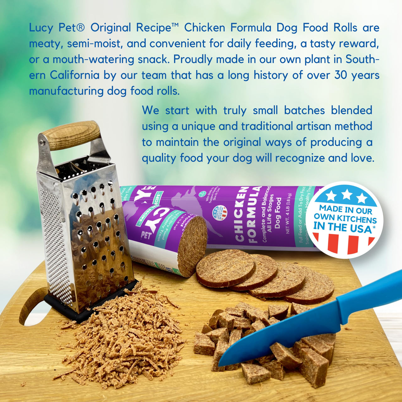 Lucy Pet Products Chicken Formula Dog Food Roll 2.5 lb, Meaty, Semi-Moist Dog Food (100600074), (Pack of 1)