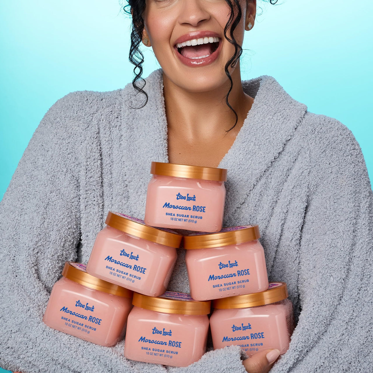 Tree Hut Moroccan Rose Shea Sugar Scrub, Exfoliating & Hydrating Body Scrub with Shea Butter & Essential Oils, Smooth & Soften Skin, 18 oz