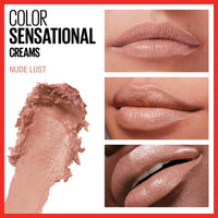 Thumbnail for Maybelline Color Sensational Lipstick, Lip Makeup, Cream Finish, Hydrating Lipstick, Nude Lust, Nude ,1 Count