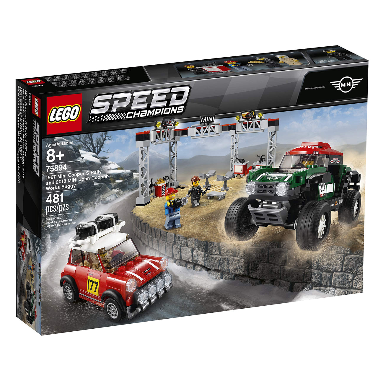 LEGO Speed Champions 1967 Mini Cooper S Rally and 2018 MINI John Cooper Works Buggy 75894 Building Kit (481 Pieces)
