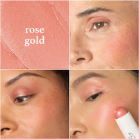 Thumbnail for Julep Skip The Brush Cream to Powder Blush Stick - Rose Gold - Blendable and Buildable Color - 2-in-1 Blush and Lip Makeup Stick