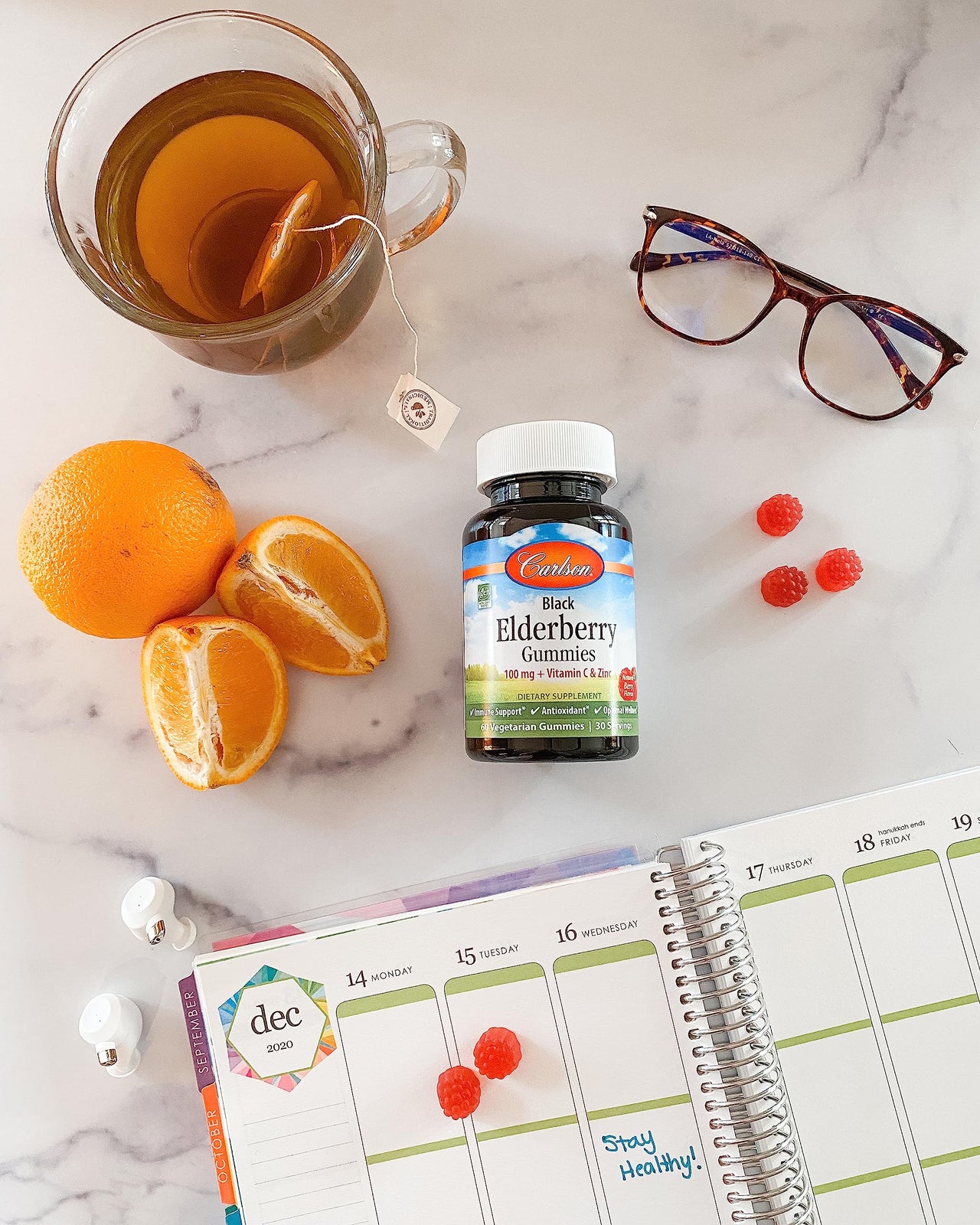 Carlson - Black Elderberry Gummies, with Vitamin C & Zinc, Immune Support, 120 Gummies