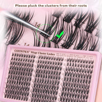 Thumbnail for Goddvenus Eyelash Extensions Wispy Natural DIY C Curl Individual Lashes Clusters Black 10-16mm 300pcs