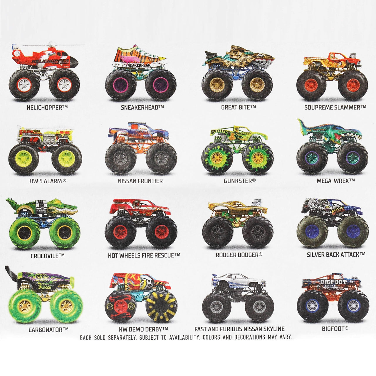 Hot Wheels Monster Trucks Set, 1 Toy Truck in 1:64 Scale & 1 Crushable Car, Vehicle Play for Kids & Collectors (Styles May Vary)